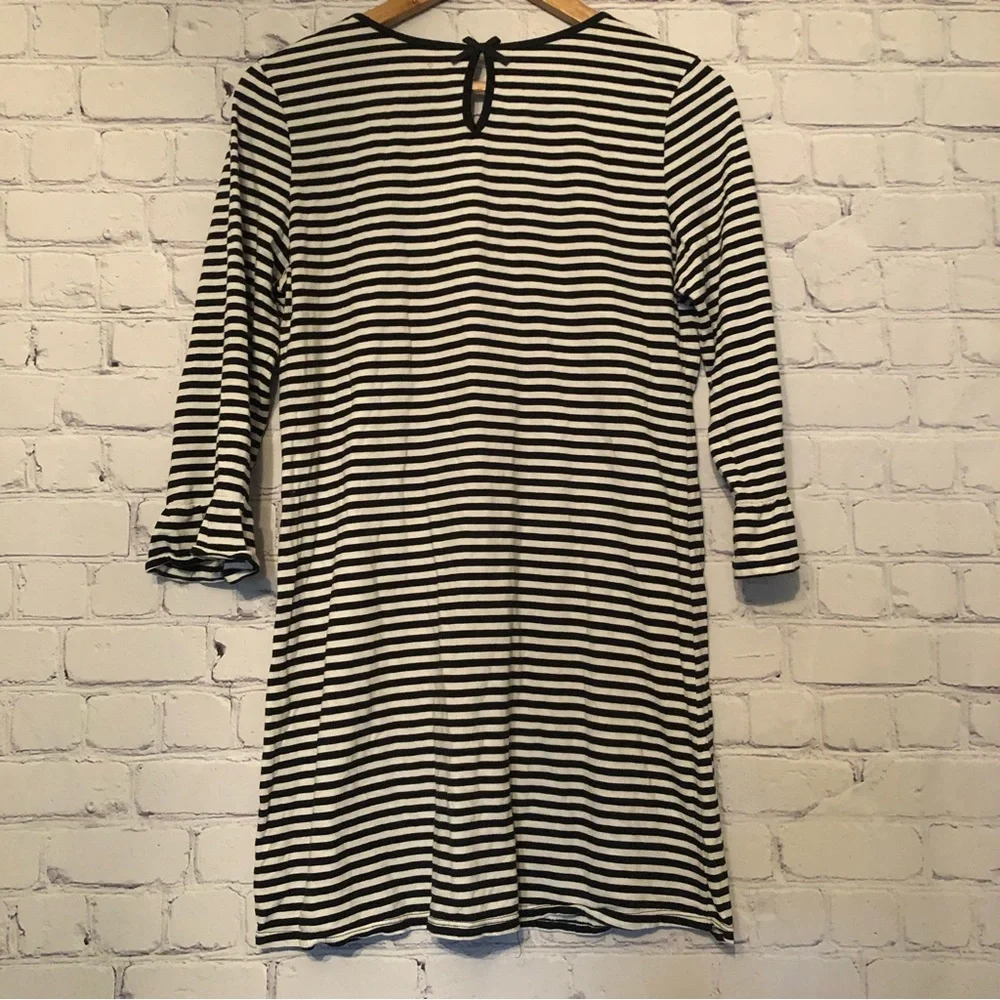 Kate Spade Striped Bell Cuff Soft Cotton Nightgown Sleep Shirt Dress Size Small